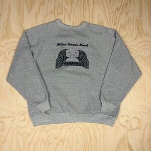 Vintage 1997 Million Woman March Hanes Sweatshirt XL Gray Philadelphia Raglan